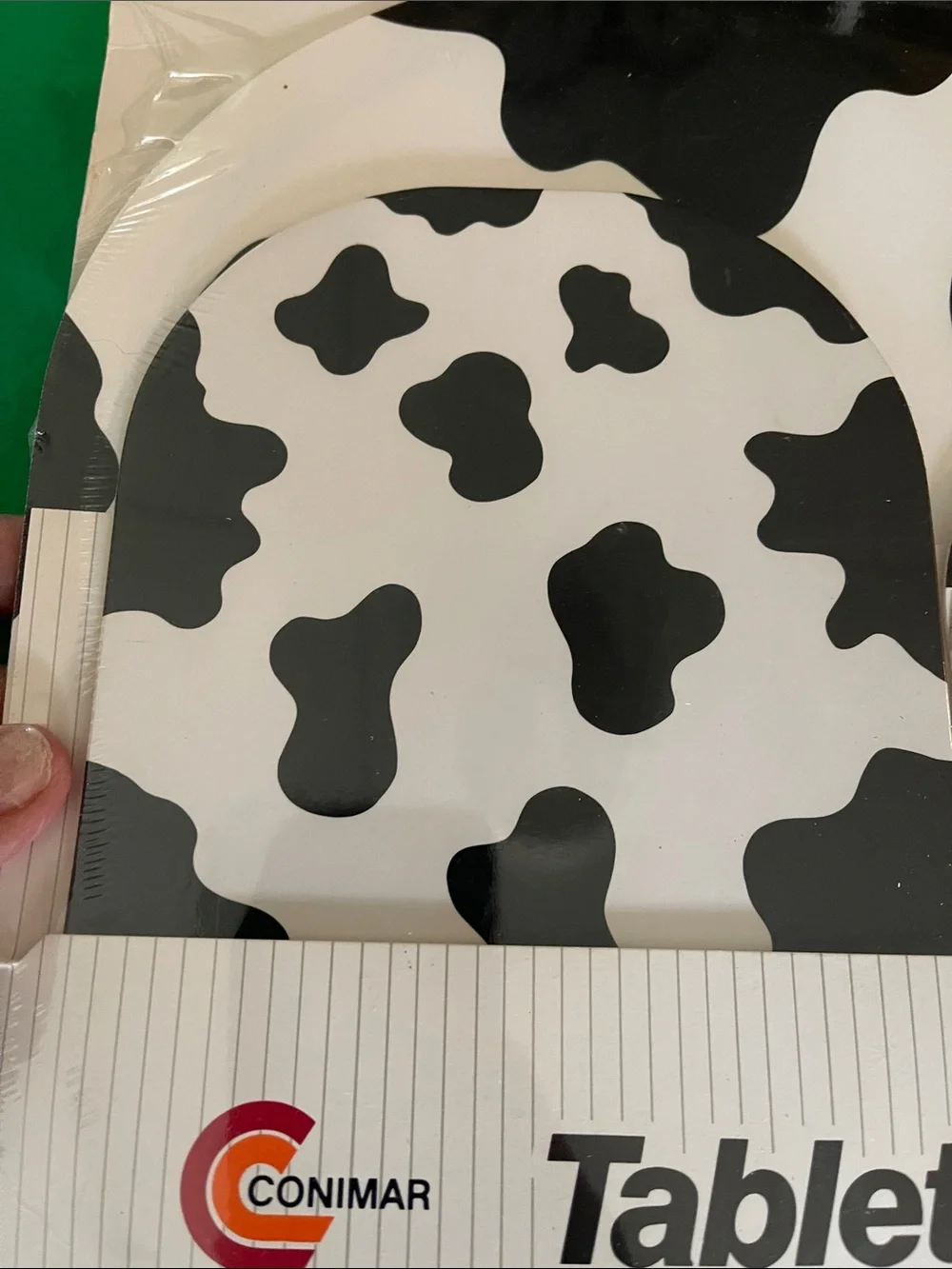 Tabletop Coordinates 10-Piece Cow Print Dining Set in Black & White